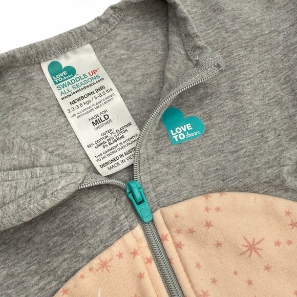 Love To Dream Swaddle‎ Up All Seasons Mild Pink Sleepsack Infant NB Stars Print - Picture 3 of 7